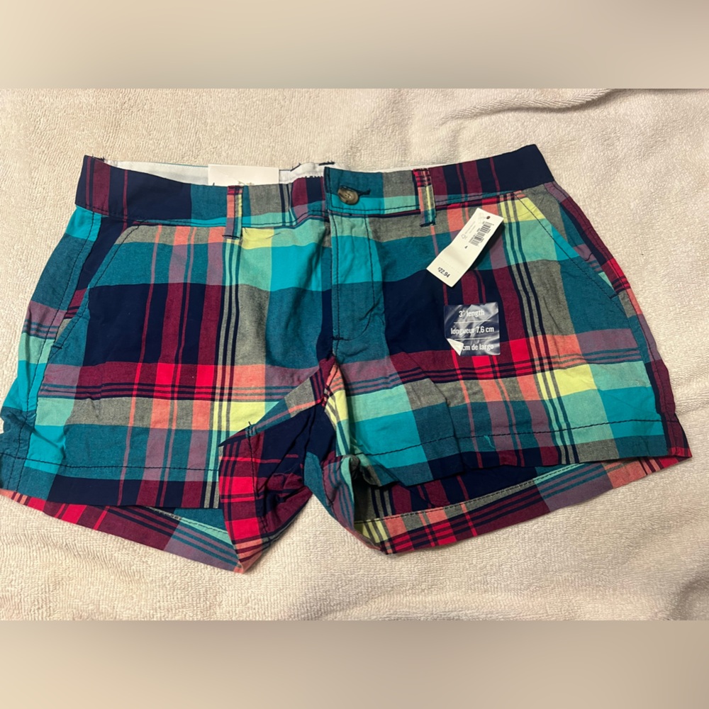 Old Navy Womens plaid multi color shorts NWT